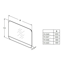 Зеркало с подсветкой R4346KP Ideal Standard Tonic II