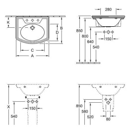 Раковина 715670R1 VILLEROY&BOCH CENTURY