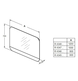 Зеркало с подсветкой R4346KP Ideal Standard Tonic II