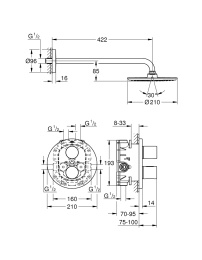 Grohe Grohtherm 3000 Cosmopolitan 26262000 Душевая система, с термостатом встроенным