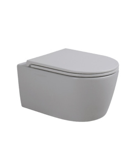 Подвесной безободковый унитаз с сиденьем микролифт Avimano Ambition 1000053, цвет серый матовый