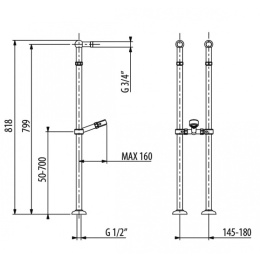 Ножки для смесителя 1545/00C0cr GATTONI
