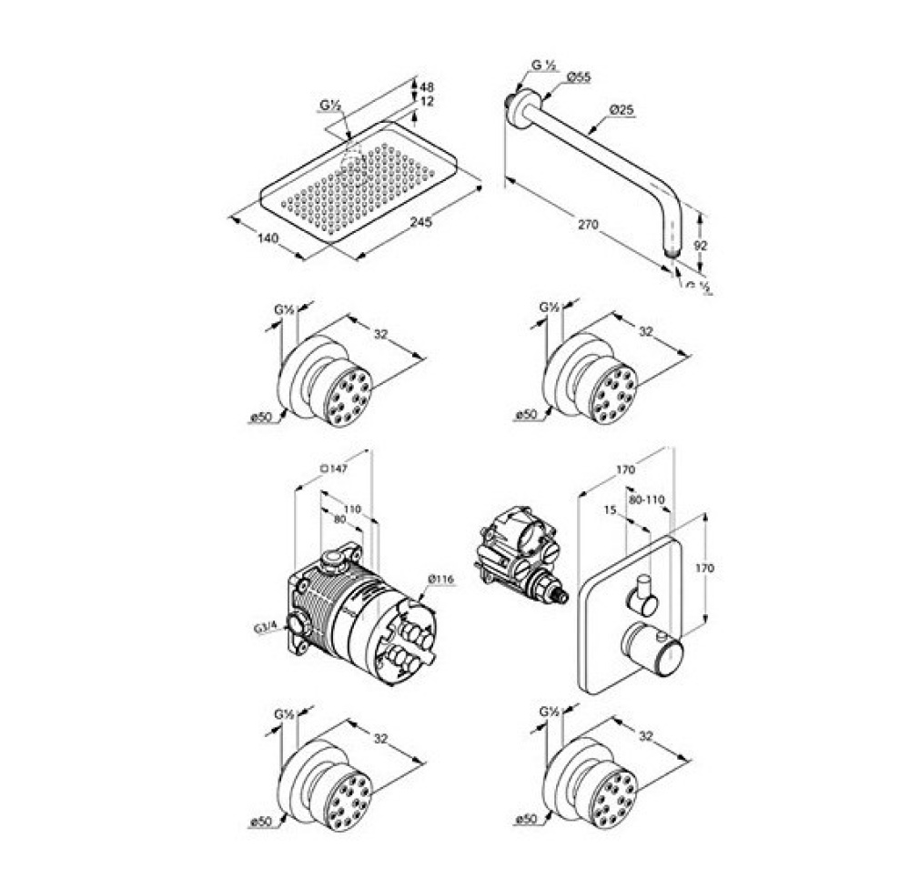 Душевая система Kludi Esprit (5619205-40)