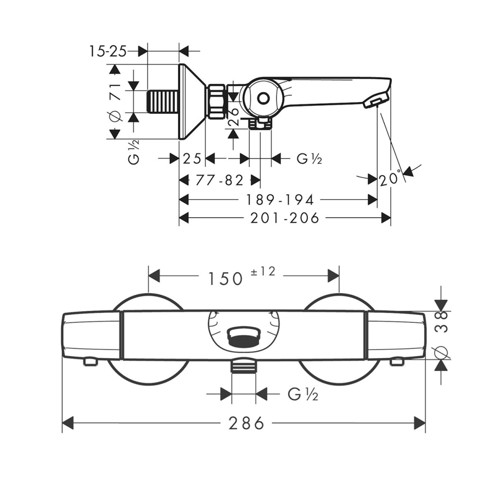 Термостат для ванны Hansgrohe Ecostat E (13145000) хром