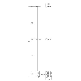 Полотенцесушитель водяной Margaroli Arcobaleno 416/L, высота 165.5 см, ширина 14.5 см, хром