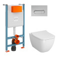 Инсталляция с унитазом VitrA Shift (Шифт) 9855B003-7206 комплект 4 в 1 с сиденьем микролифт безободк