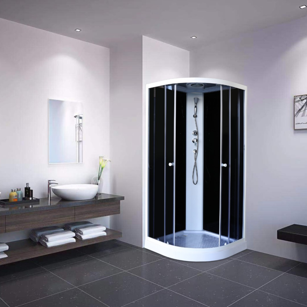 Душевая кабина 100x100x210 Parly (EC1031) черный, Без гидромассажа, ABS-пластик, Поддон низкий