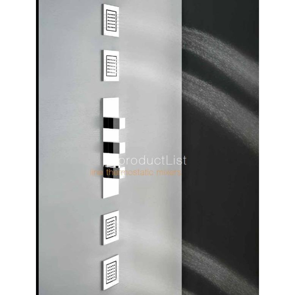 Внешняя часть термостатического смесителя Gessi Quadro Wellness (43004#031) хром