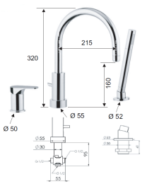Фото Смеситель для ванны Remer RR L07 NO /чёрный матовый/ набортный