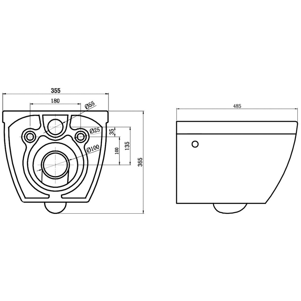 Инсталляция Am.Pm с безободковым унитазом BelBagno Cento-R BB509CH, сиденье микролифт клавиша хром