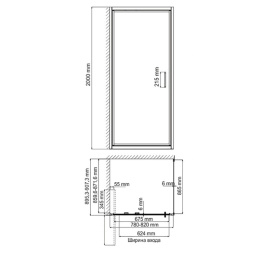 Душевой уголок WasserKRAFT Salm 27I28, прямоугольный, 90 см