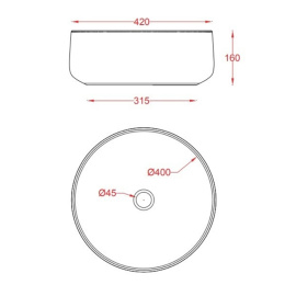 Раковина накладная 42 см ArtCeram Cognac (COL001 17 00) черный матовый