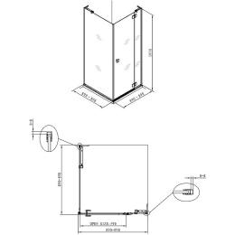 Фото Koller Pool Neon N90KCB Душевой уголок 900*900*1950 мм (профиль хром с чёрными вставками | витраж пр
