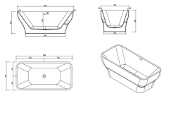 Акриловая ванна 150x75 BelBagno (BB73-1500-750), округлая