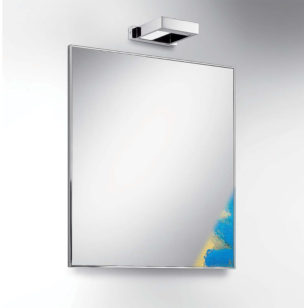 Colombo Design Gallery B2044 - Зеркало для ванной комнаты 80*60 см, в металлической раме (нержавеюща