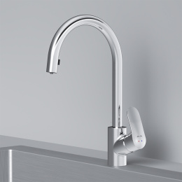 Смеситель для кухни Am.Pm Like (F8012000) смеситель - хром, шланг - черный