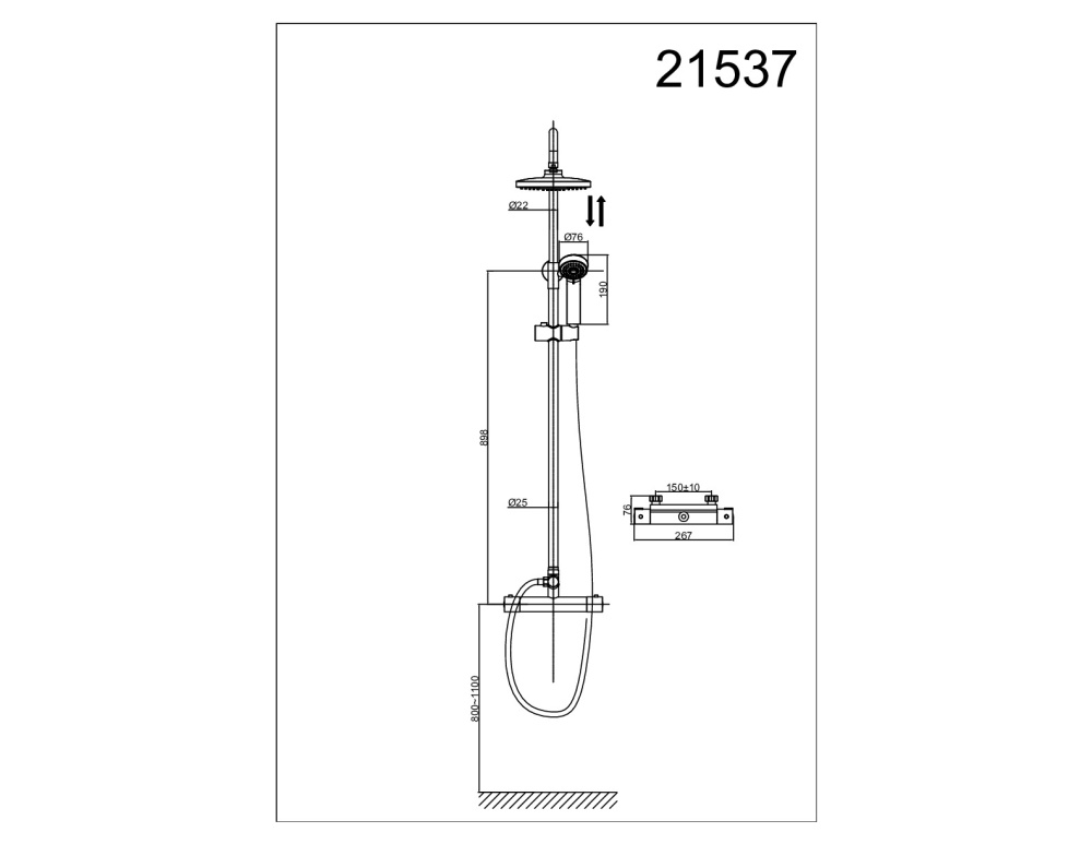 Душевая система D&K Bayern.Potsdam (DA2153701B07) хром