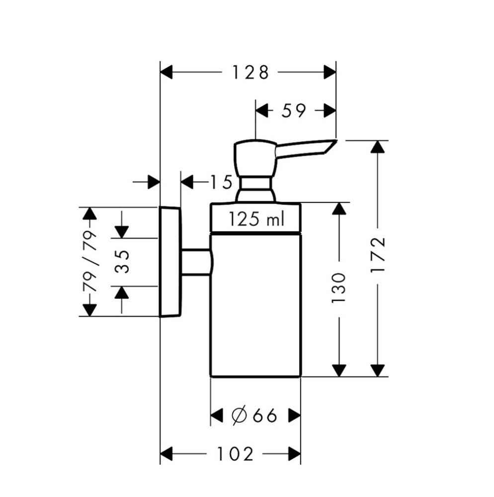 Фото Дозатор для жидкого мыла Hansgrohe PuraVida (41503000) хром