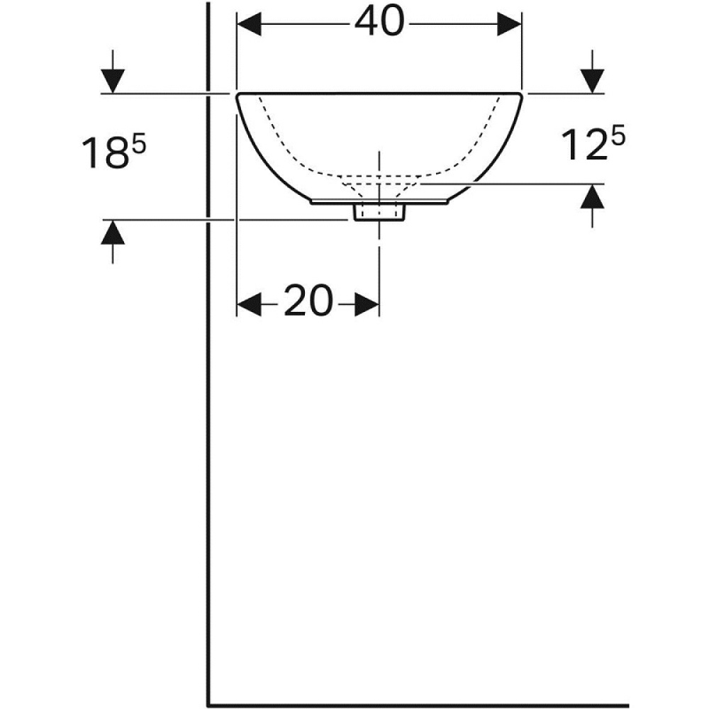 Фото Geberit Citterio 500.542.01.1 Раковина, встраиваемая сверху, накладная