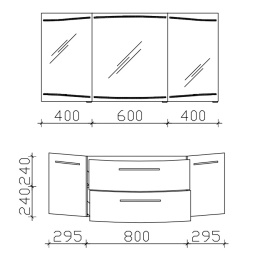 Фото Pelipal Cassca CS-WTUSL06 Тумба под раковину 480*1390*500, цвет графит