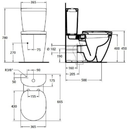Напольный унитаз Ideal Standard Connect Е803701 с бачком E785601, безободковый