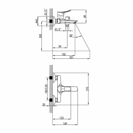 Смеситель для ванны Milardo Amplex (AMPSB02M02)