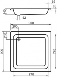 Душевой поддон KALDEWEI Sanidusch 90x90х14 mod.396 331100010001
