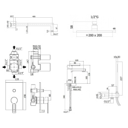 Фото Комплект для душа Paffoni RINGO (KITRIN015NO071) черный матовый