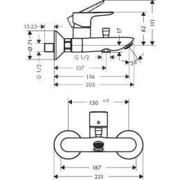 Комплект смесителей Hansgrohe Talis E (71740000/71710000) серый