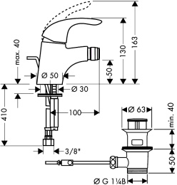 Смеситель для биде Hansgrohe Focus E (31720000) хром