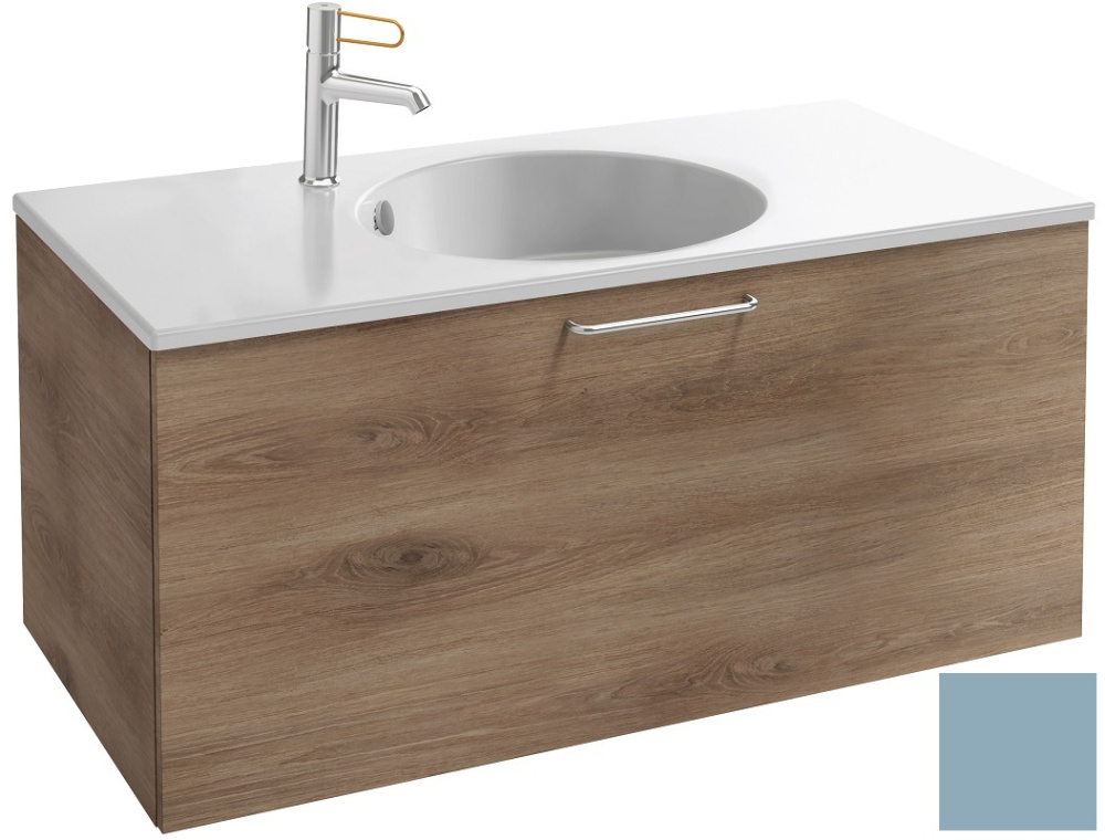 Тумба под раковину Jacob Delafon Odeon Rive Gauche 90 см, EB2513-RX-M43, цвет аквамарин матовый, руч