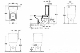 Фото Villeroy&Boch Joyce 571211R1 Сливной бачок подвод воды сбоку или сзади, белый