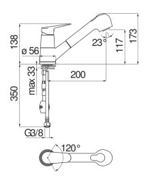 Nobili Blues BS101127CR Смеситель для кухни, с вытяжным изливом