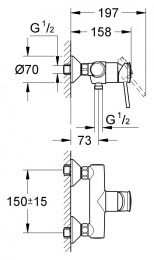 Фото Grohe BauClassic 32867000 Смеситель для душа с подключением шланга