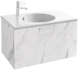 Тумба под раковину Jacob Delafon Odeon Rive Gauche 70 см, EB2511-RX-NR4, цвет белый мрамор, ручки на