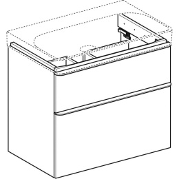 Тумба для раковины Geberit Smyle Square 500.353.JR.1 с ящиками выдвижными, цвет фасада: пекан