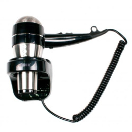 Фен с регулировкой температуры Nofer 02058.S для настенного монтажа, черный, хром