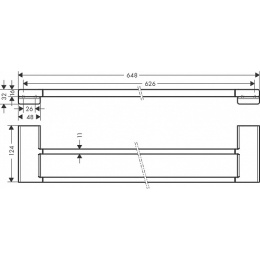 Полотенцедержатель Hansgrohe AddStoris (41743340) шлифованный черный хром