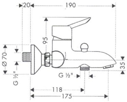 Смеситель для ванны Hansgrohe Focus (31742000) хром