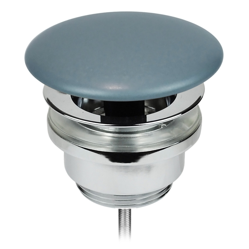 Фото Сток для раковины AeT свободный слив хром, цвет керамики пастельно-синий матовый A037141