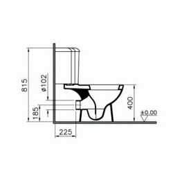 Унитаз-компакт Vitra Arkitekt (9754B003-7201) угловой, белый