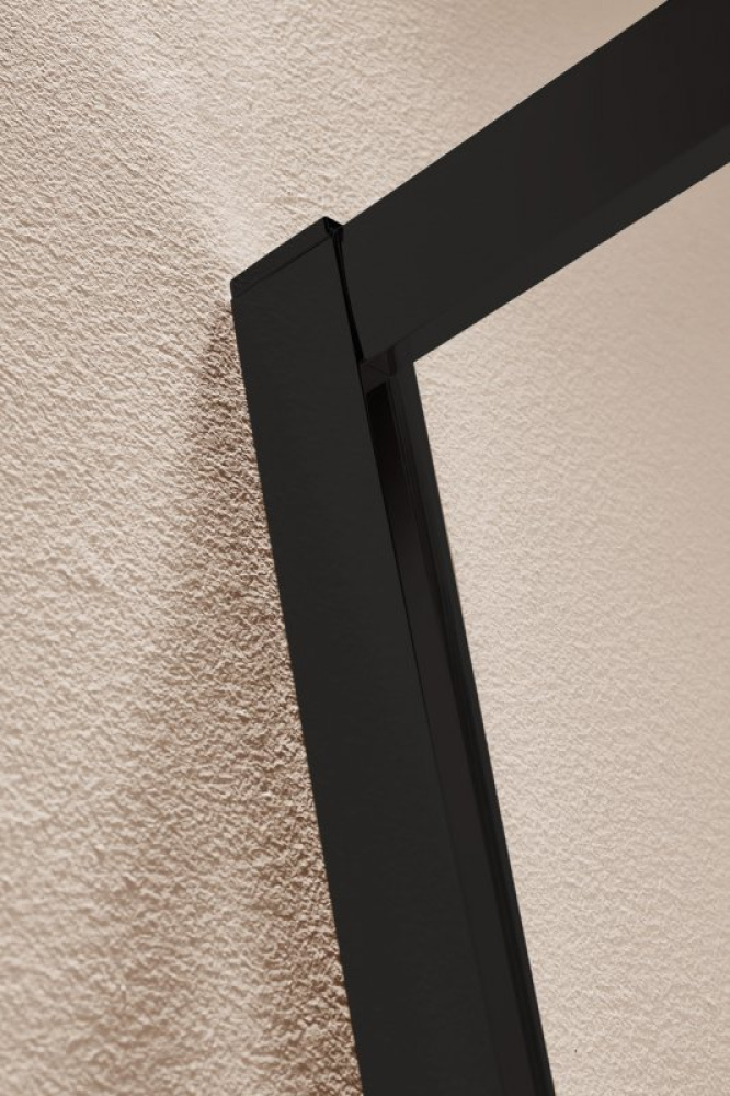 Фото Душевая дверь в нишу Cezares ECO-O-BF-1-120-C-NERO, 120 х 190 см, стекло прозрачное, цвет профиля че