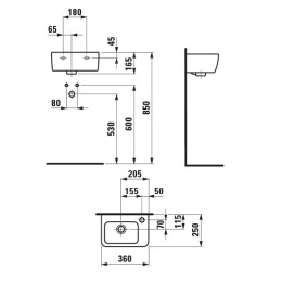 Комплект раковины Laufen Pro A 36 8.1695.5 со смесителем Agger Punctual A1602100