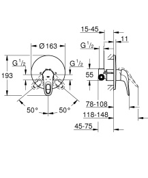 Grohe Eurostyle New 33635003 Смеситель для душа встраиваемый без подключения шланга