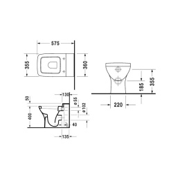 Приставной унитаз Duravit PuraVida 2132090000, белый