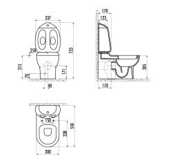 Унитаз детский утенок Creavit Ducky DC360 комплект