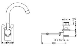 Смеситель для раковины 31710000 Hansgrohe Focus S
