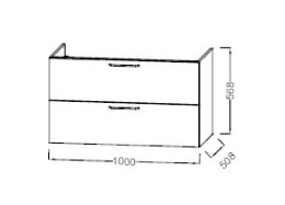 Фото Тумба под раковину Jacob Delafon Odeon Rive Gauche 100 см, EB2524-R5-N18, цвет белый, ручки хром