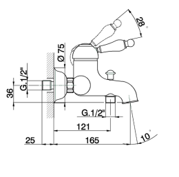 Смеситель для ванны Cisal Arcana Empress EM00013021, хром