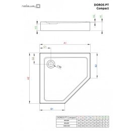 Акриловый поддон для душа Radaway Doros PT Compact 100x100x11,5 Белый SDRPT1010-05